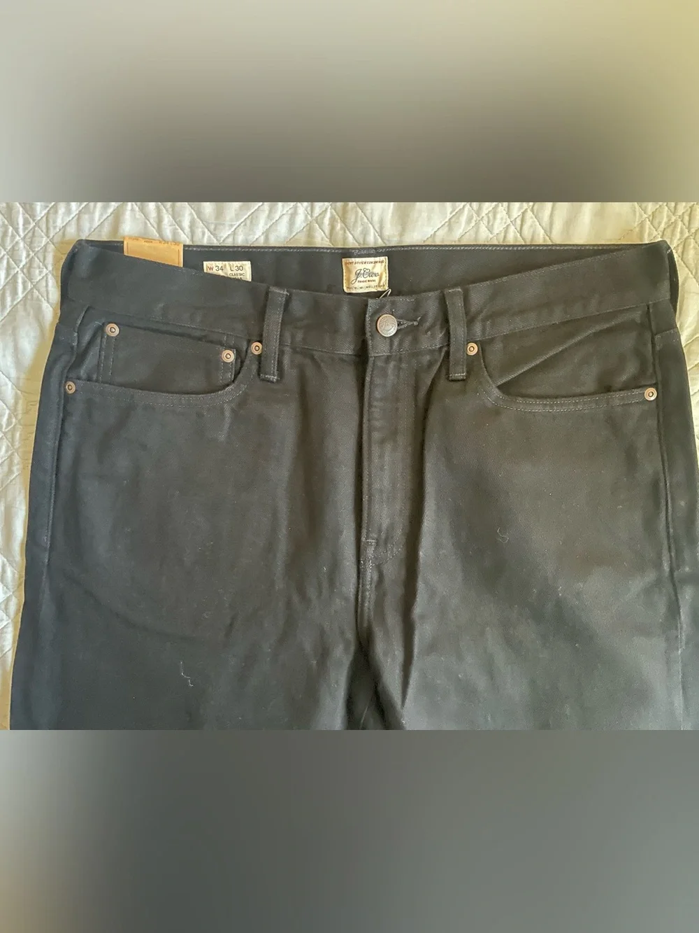J. Crew Classic Straight jean in black rinse Size 34/30 NWT $168 CC325